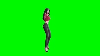 Skinny Girl Walking Sideways TikTok Green Screen