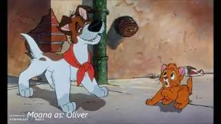 Oliver and company full voice fandub stealling hot dogs