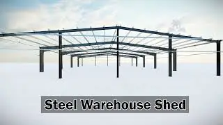 Steel warehouse modelling | 3d steel warehouse walkthrough #civil #design #sketchup #tekla #industry