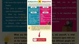 Learn English Vocabulary - Subjective vs Objective #english #englishvocabulary #vocabulary