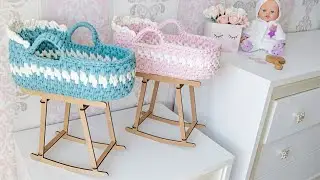 ☺happiness for the child•the doll will have a cradle•crocheting•a crocheted cradle for the doll