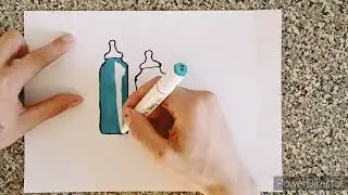 Рисуем бутылочку для малышей, рисунки для детей от 3 лет
