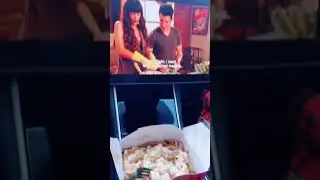 Poutine and Netflix in the Tesla #tesla #poutine #canada