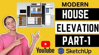 modern house design |sketchup|2023|part-1