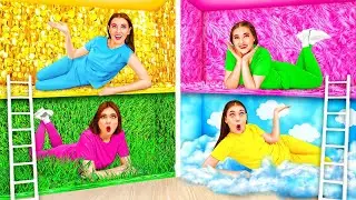 Geheime Räume Unter dem Bett Vier Farben Challenge | Lustige Situationen von HAHANOM Challenge
