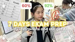 The 7 Day Exam Prep Routine | Study last minute and get As! (realistic) 🤍