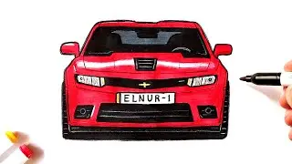 How to draw a Chevrolet Camaro | Draw a car