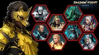 Shadow Fight 4 Arena : Lord Gideon VS All Bosses - All Chapters | SFA - Story Mode