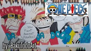 Dibujando a Kid, Luffy y Law | Drawing Kid, Luffy and Law | Proceso creativo | Creative process
