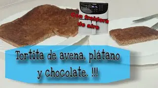 Tortita de avena, plátano y chocolate