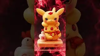 Pikachu in the style of Precious Moments figurines by Enesco. Midjourney drawings
