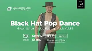 Black Hat Man Pop Dance – Green Screen Video Footage Pack 
