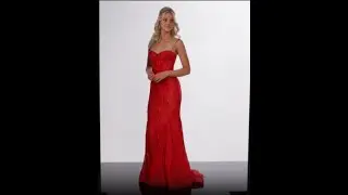 Beaded Lace Halter Prom Dress