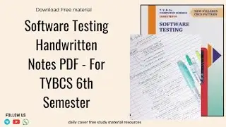 Software Testing Handwritten notes pdf - TYBCS 6th semester