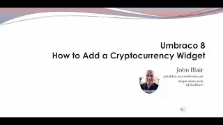 Umbraco 8 - How to Add a Cryptocurrency Widget