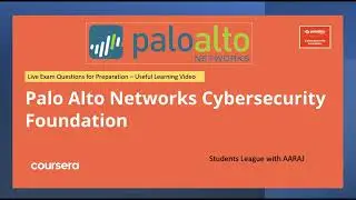 Free Palo Alto Networks Cybersecurity Foundation Exam - 40 Questions | Learning For Users | Coursera