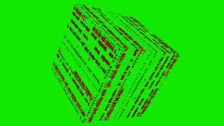 red Matrix cube 3d animation green screen video for youtubers copyright free to use