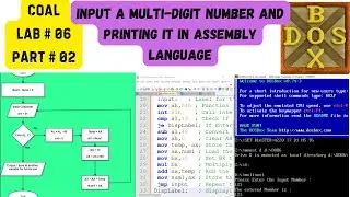 COAL Lab 06 Part 2| How to Input and Output a Multi-Digit Number in Assembly Language | DOSBox