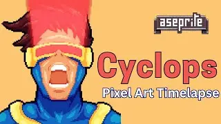 X-men Cyclops pixel art timelapse