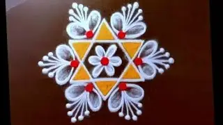 Beautiful 5 Star kolams 🌺 latest muggulu 🌺 3*2 dots trendy rangoli viral kolam 🌺 small muggulu