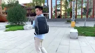 17" Anti-theft Men Laptop Backpack Waterproof Women Travel Rucksack Shool Bag w/ USB Port