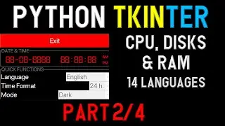 Python Tkinter - Приложение на ЦП, диски и RAM (ч. 2/4)