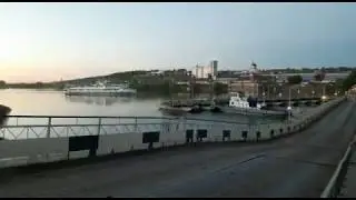 Понтонный мост через реку Белая возле города Бирск.