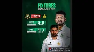 PAKISTAN VS BANGLADESH TEST SERIES SCHEDULE 2024.