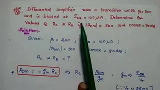 LIC - 02 AU Important problem in Differential Amplifier in Tamil - EC3451 - CMRR