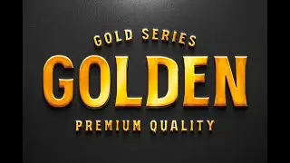 Golden 3D Text Effect - Luxury Metallic PSD Template Download