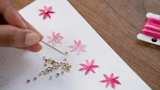 Handmade Card Idea - Embroidered Flower Card for Beginners