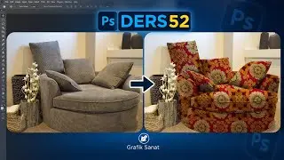 PHOTOSHOP LESSONS CC 2022 / Realistic Furniture and Sofa Pattern Texture Changing Lesson 52