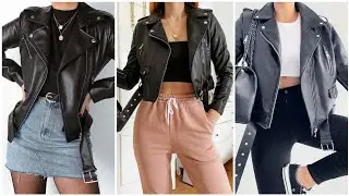OUTFITS CON CHAMARRA DE CUERO| CHAQUETA DE CUERO TENDENCIAS MODA 2024