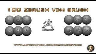 100 VDM Brushes  Wrinkle Brushes, 3D model& 2 Video Tutorials