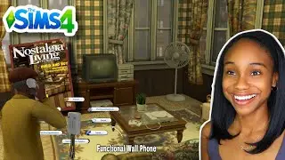 90's Living Stuff Pack ft. a Functional Wall phone 🤩50+ Maxis Match Items(CC Highlight) The Sims 4✨