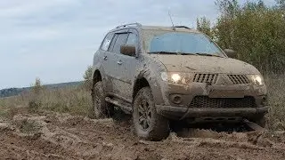 Паджеро Спорт на бездорожье 4х4. Болото. Брод.