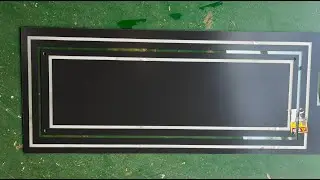 Transparent, frosted effect engraving on mirror glass drilling hole