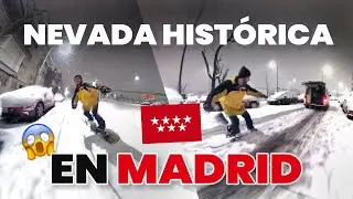 ❄️ MADRID COLAPSADO por NIEVE: SNOWBOARDING por las CALLES!