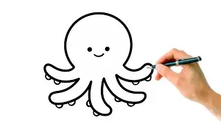 Drawing A Cute Octopus Guide Tutorial For Kids Step-By-Step