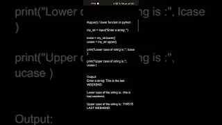 upper() and lower() function in python