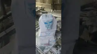 Создание Скульптуры (Волк из гранита Мансуровский) 