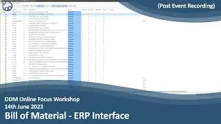 Focus Workshop - Bill of Material - ERP Interface