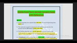 CS502 Final Term Solved Current Paper || CS502 Final Term Preparation 2024 || VU Zone