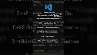 visual studio code keyboard shortcuts 