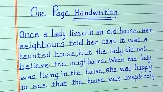 One page handwriting// English story writing one page