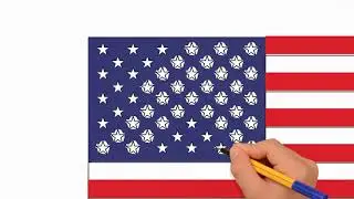 how to draw  United States flag