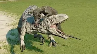 Модифицированный Индораптор против Индоминуса в Jurassic World Evolution