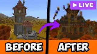 🟠 Expanding my HALLOWEEN BASE! - Minecraft Bedrock LIVE