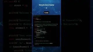 Simple Quiz Game in C 