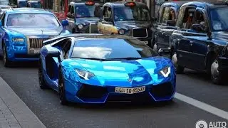 blue chrome Lamborghini Aventador in London!